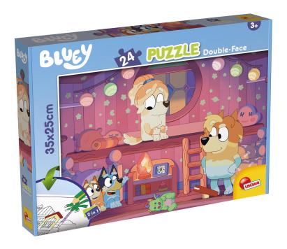 Puzzle de colorat Bluey si ora de povesti, 24 piese, fata-verso