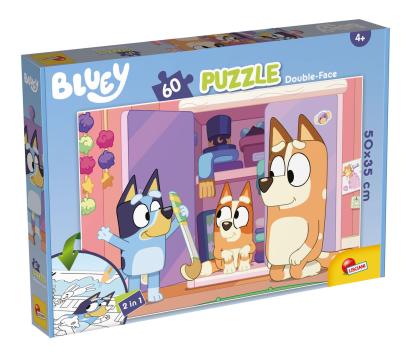 Puzzle de colorat Bluey fata-verso, 60 piese, 50 x 35 cm, 4+ ani