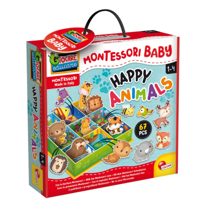 Cutiuta Montessori cu animalute si habitate pentru copii 1-4 ani