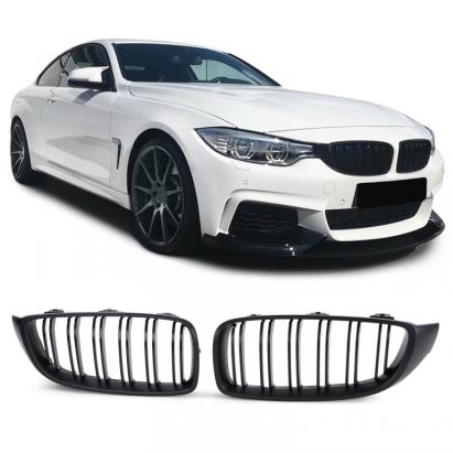 Grilă sport cu dublu fante, performanță, mată, potrivită pentru Seria 4 BMW F32 F33 F36 Performance AutoTuning