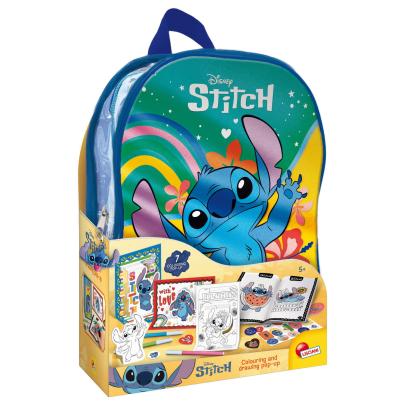Kit creativ Stitch cu ghiozdanel pentru colorat si desene pop-up
