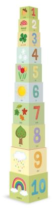 Eco-Blocks Natura si numerele - 10 cuburi educative eco cu carte