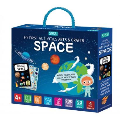 Set creativ pentru copii Spatiu cosmic cu carte si autocolante, 4+