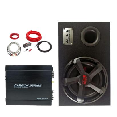 Pachet bass auto Audio System CARBON 10 inch 250W RMS cu amplificator si cabluri