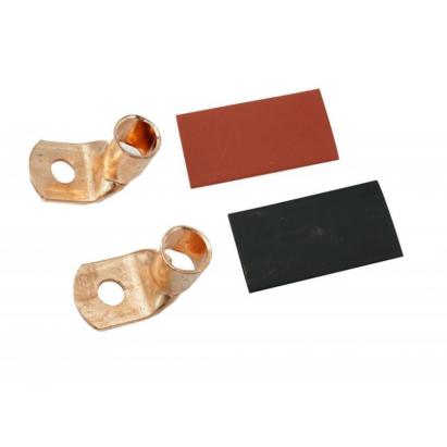 Terminal din cupru pentru cablu 50-70 mm² cu gaură 8 mm, roșu/negru