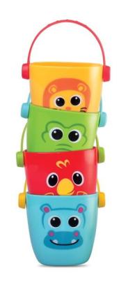 Set găletușe pentru baie copii cu animaluțe vesele, 12 luni+