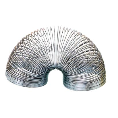 Jucărie Slinky din metal, model clasic din alama argintie, 3 cm