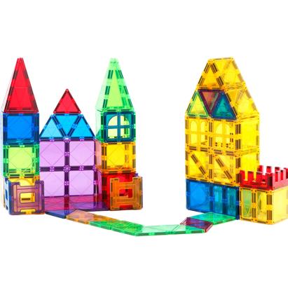 Set construcție magnetic 3D pentru copii, 120 piese colorate MAGPLAYER