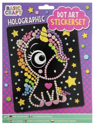 Mozaic cu autocolante holografice Unicorn pentru copii 3+