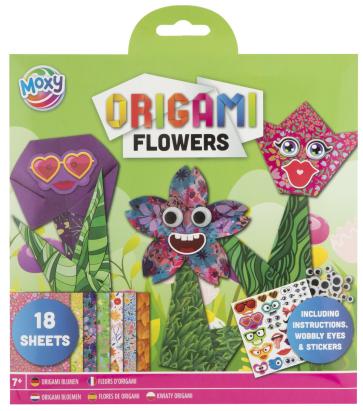 Set origami flori pentru copii 7+ cu hartii colorate si accesorii