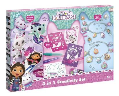 Set creativ 3 in 1 Gabby's Dollhouse cu bratari si pictura cu diamante