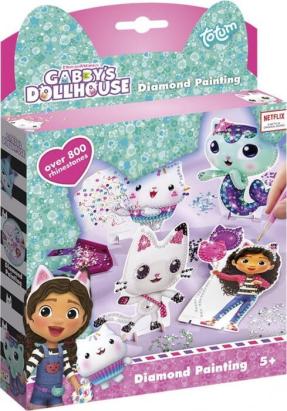 Set pictură cu diamante Gabby's Dollhouse pentru copii 5+ cu accesorii