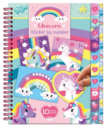 Cărticică cu activități și abțibilduri Unicorn, spiralată, 3 ani+