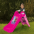 Tobogan pentru copii Barbie, din plastic, cu scara, 111 cm, roz