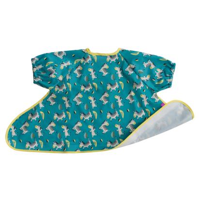 Baveta impermeabila cu maneci scurte pentru bebelusi, Zebre vesele