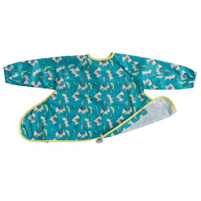 Baveta impermeabila cu maneci lungi si ventuze, Zebre vesele