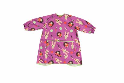 Baveta lunga impermeabila cu buzunar pentru bebe, Animalute vesele