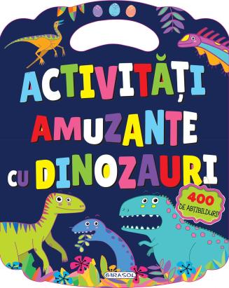 Carte de activități amuzante cu dinozauri și 400 de abțibilduri, 4+