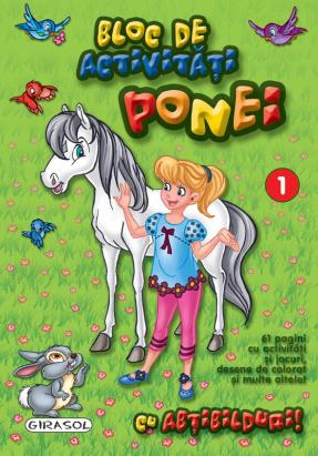 Bloc de activități cu ponei și abțibilduri pentru copii 6+ - Girasol