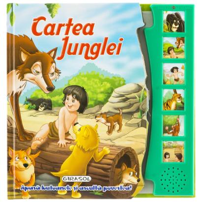 Cartea junglei - carte audio interactiva pentru copii 3+ cu sunete