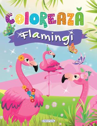 Carte de colorat cu flamingi pentru copii 5+ - 48 pagini, Girasol