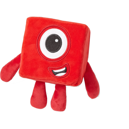 Mascota din plus Numberblocks Unu, jucarie moale pentru copii 18 luni+
