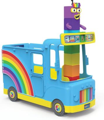 Joc educativ Numberblocks cu autobuzul curcubeu si figurina Seven