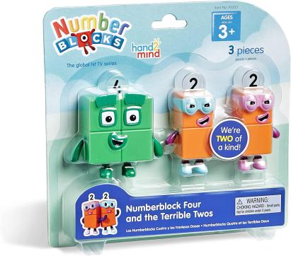 Set figurine Numberblocks Patru si Teribilii Doi, 3 piese, 3 ani+