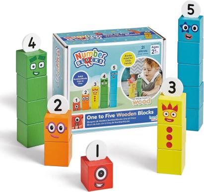 Cuburi din lemn Numberblocks 1-5 pentru invatarea numerelor