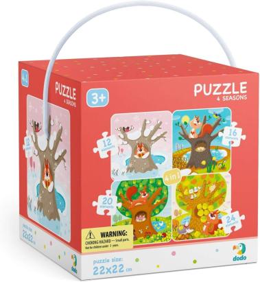 Puzzle 4 in 1 Anotimpurile pentru copii 3+ cu 72 piese din carton