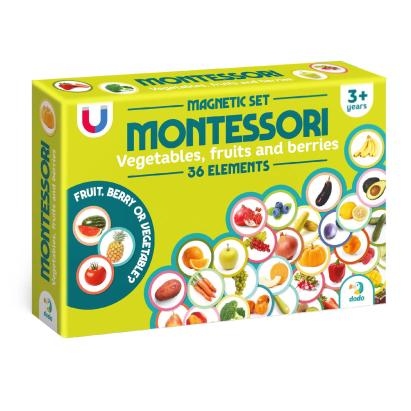 Set magneți Montessori cu fructe și legume, 36 piese educative
