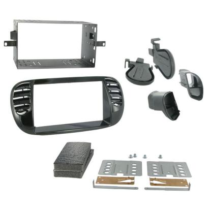 Kit ramă 2DIN Connects2 pentru Fiat 500 2007-2015, negru, cu A/C