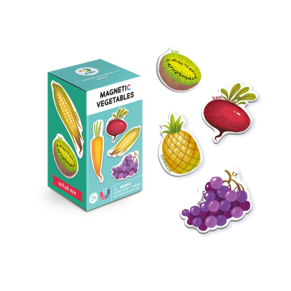 Set magnetic educativ cu legume si fructe in limba engleza, 10 piese