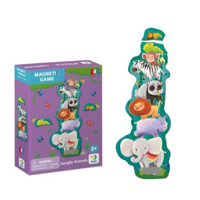 Set magnetic Dodo Prietenii din jungla, 8 piese, joc educativ 3+ ani