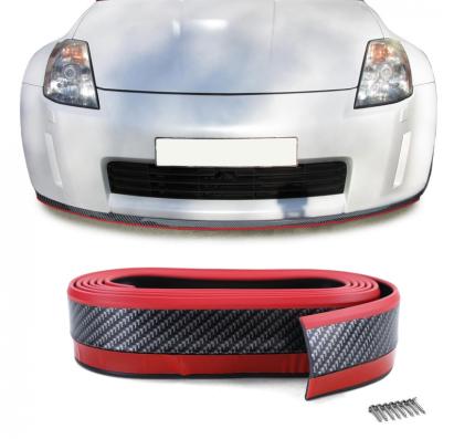 Spoiler frontal universal flexibil aspect carbon roșu 5cm 2.5 metri Performance AutoTuning