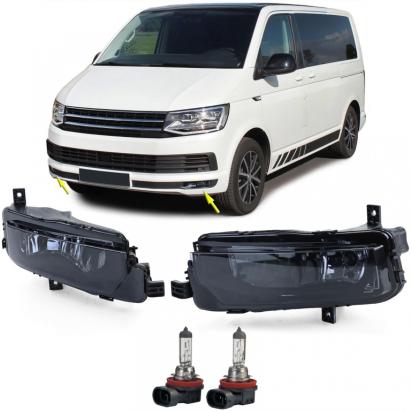 Pereche de faruri de ceață cu sticlă clară și fum negru, potrivite pentru VW T6 Bus Transporter din 15 Performance AutoTuning