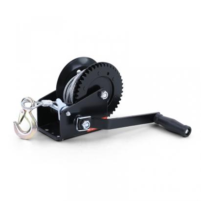 Winch manual pentru remorcă, cablu negru cu 10 metri de cablu de oțel, 800 kg Performance AutoTuning
