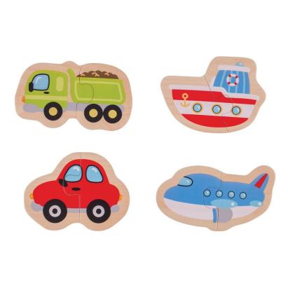 Puzzle din lemn cu mijloace de transport pentru copii, 8 piese