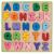 Puzzle alfabet din lemn colorat pentru copii, 26 piese educative