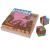 Puzzle cubic din lemn cu animalute de la ferma, 16 cuburi