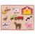 Puzzle din lemn incastru Ferma cu 9 piese si manere, pentru copii 3+ ani