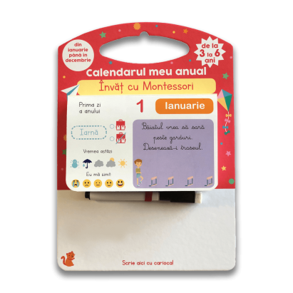 Calendar Montessori anual educativ pentru copii 3-6 ani