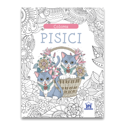 Carte de colorat pentru adulti Colorez pisici, 36 pagini, DPH