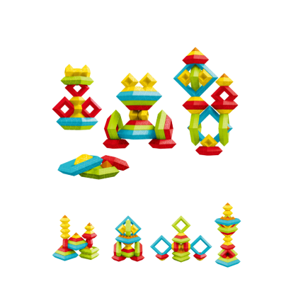 Cuburile lui Pitagora educative, set constructie geometric 30 piese