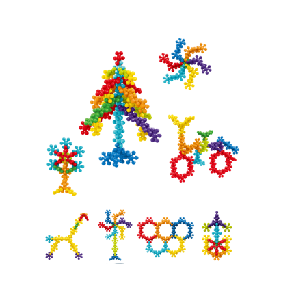 Joc de construcție STEAM cu floricele colorate, 80 piese, 3 ani+