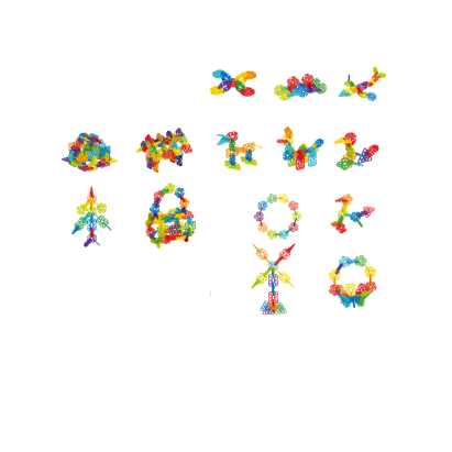 Joc de construcție STEAM cu fulgi de zăpadă, 84 piese colorate