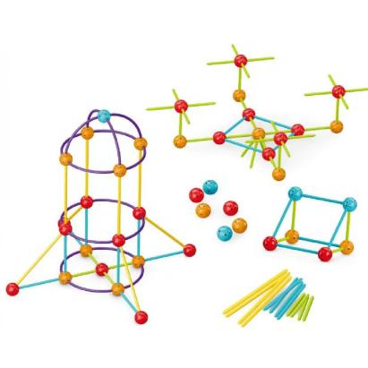 Set de construcție STEAM Forme 3D pentru copii, 210 piese