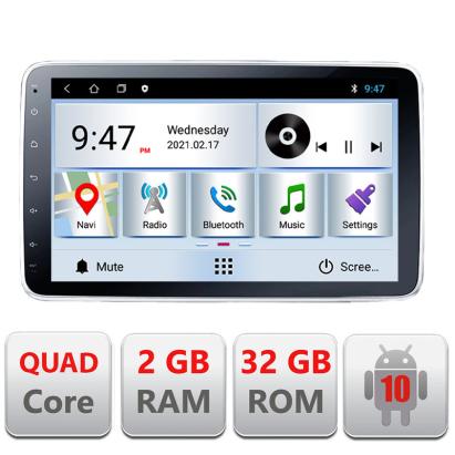 Navigație auto Android universală F002, ecran 10 inch, 1DIN/2DIN ajustabil