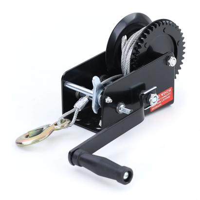 Winch manual pentru remorcă, cablu negru cu 10 metri de cablu de oțel, 900 kg Performance AutoTuning
