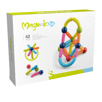 Set construcție magnetic 3D educativ pentru copii, 42 piese